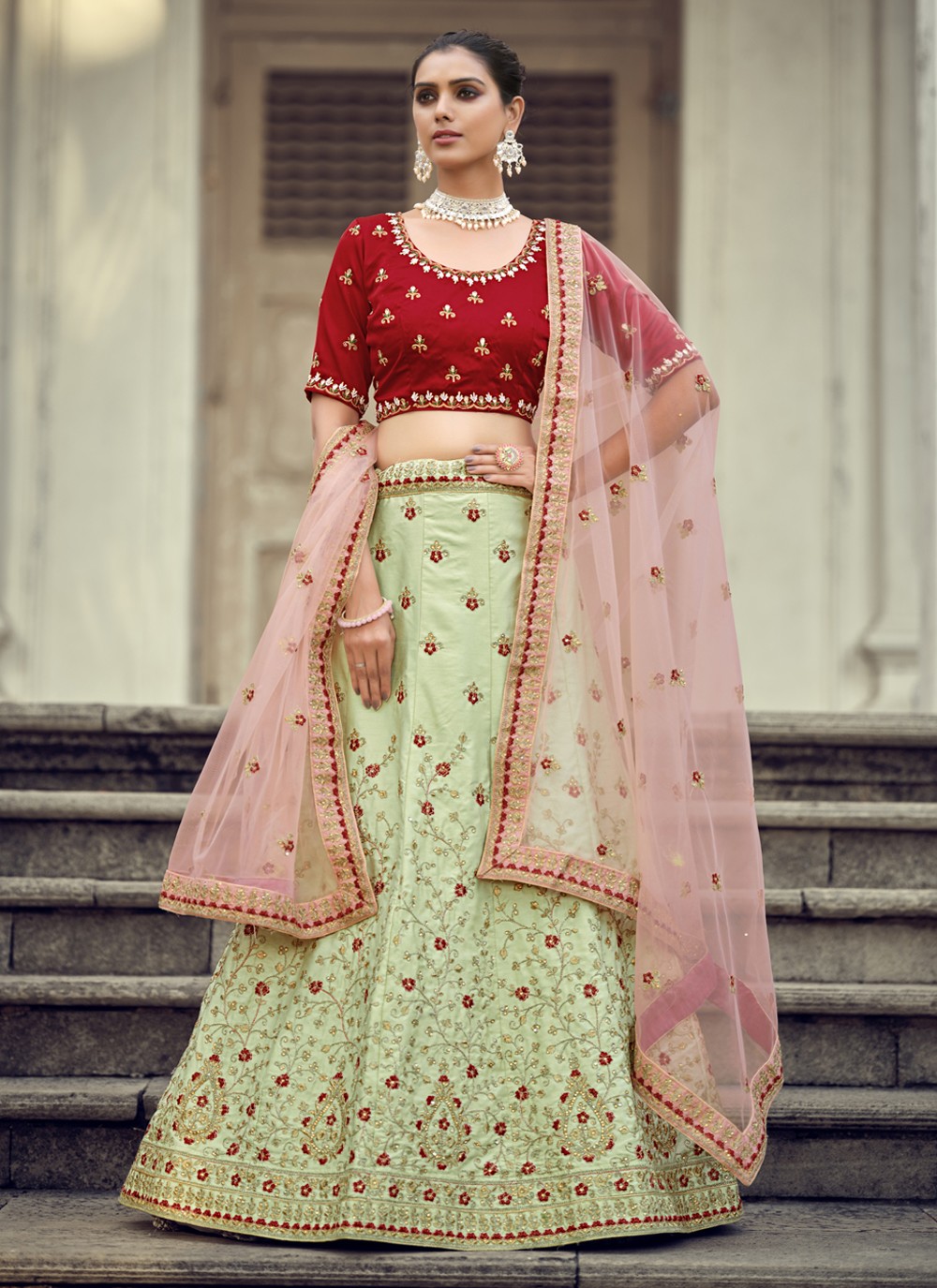 Buy Bridal Lehenga Choli Malai Silk Lehenga Work Sequins and Thread  Embroidery Work Stitched With Can-can Choli Party Wear Choli Online in  India - Etsy