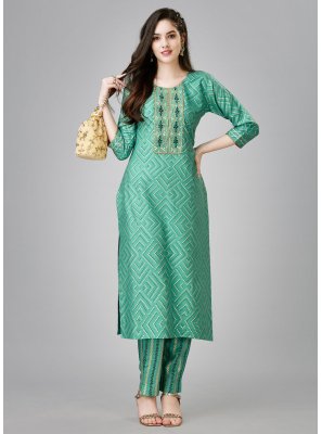 Sea Green Ceremonial Party Wear Kurti