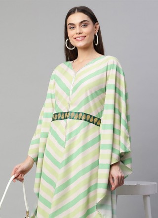 Sea Green Color Party Wear Kurti