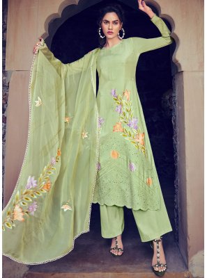 Sea Green Muslin Sangeet Trendy Salwar Kameez