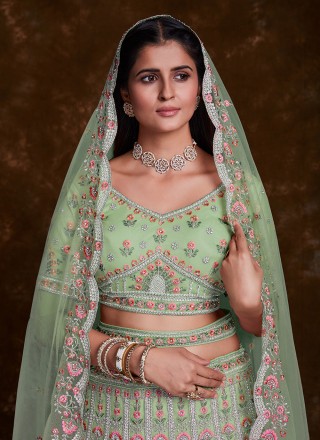 Sea Green Thread Work Designer Lehenga Choli