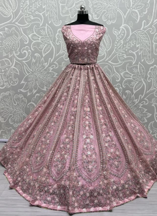 Sequins Net Pink Designer Lehenga Choli