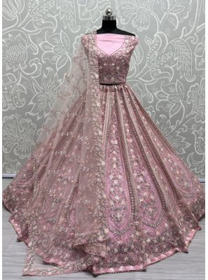 Sequins Net Pink Designer Lehenga Choli