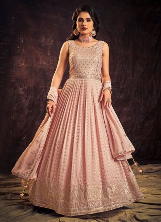 Sequins Rose Pink Trendy Gown