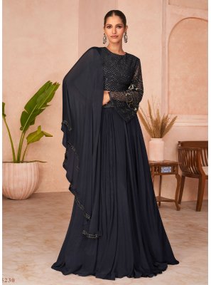 Silk Black Trendy Gown