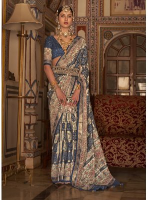 Silk Blue Designer Saree