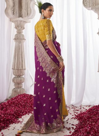 Silk Classic Sari In Purple
