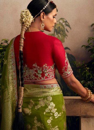 Green Silk Classic Designer Sari