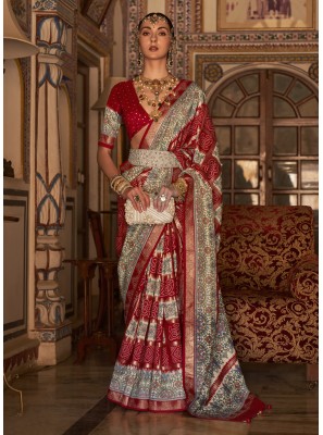 Silk Contemporary Saree in Maroon