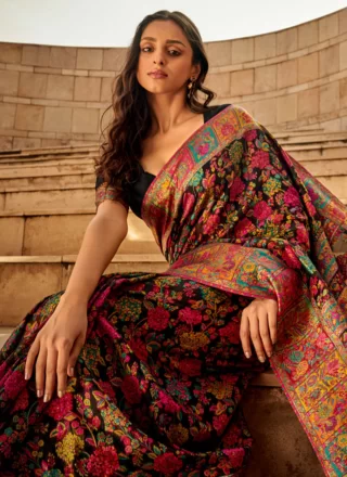 Silk Designer Sari In Multi Colour