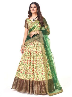 Silk Digital Print Trendy Lehenga Choli