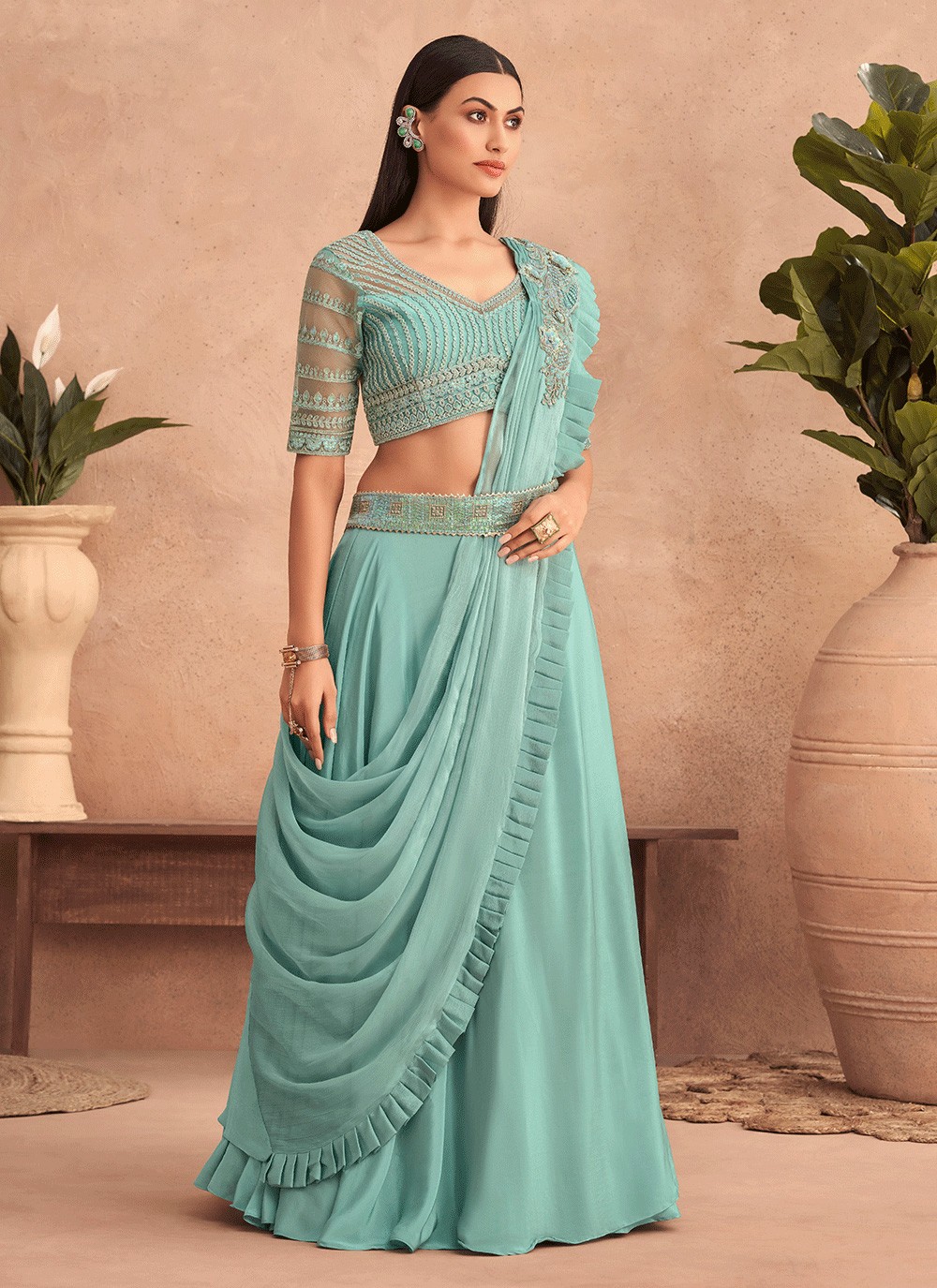Buy Womens Lehenga Set / Crop Top Lehenga / Indian Crop Top Skirt USA  /wedding Lehenga Choli USA / Half Saree/ Langavoni /voggish /pink Lehenga  Online in India - Etsy