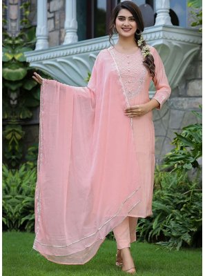 Silk Embroidered Pink Trendy Salwar Kameez