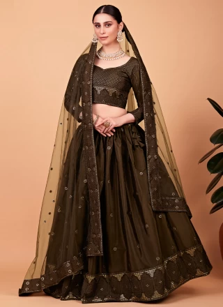 Silk Engagement Long Choli Lehenga
