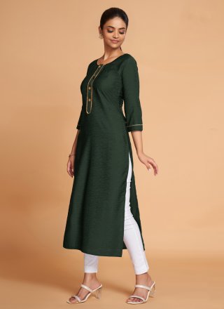 Silk Green Party Wear Kurti