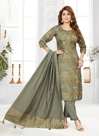 Formal-Garden Ayesha-Takia Straight Long Churidar Salwar Kameez Suit with  Floral Zari-Embroidery | Exotic India Art