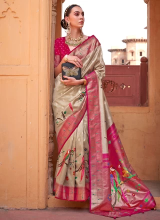 Silk Lace Multi Colour Trendy Saree