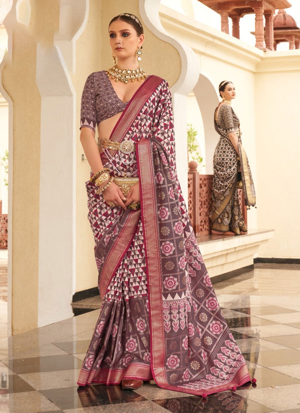 Buy RK Creation Embroidered Bollywood Georgette Purple Sarees Online @ Best  Price In India | Flipkart.com