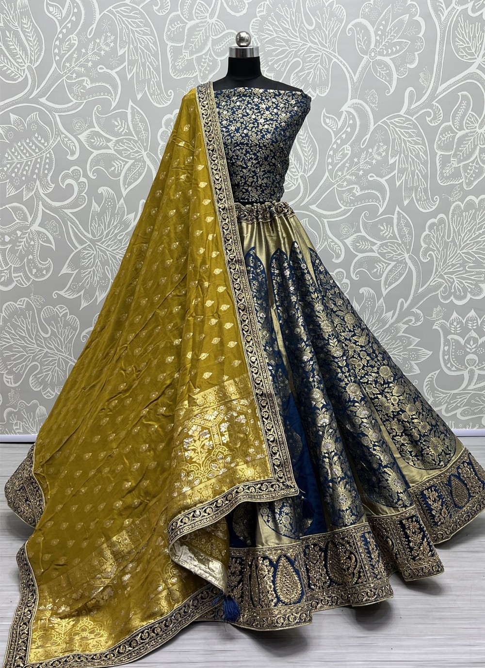 Silk Meenakari Designer Lehenga Choli in Blue