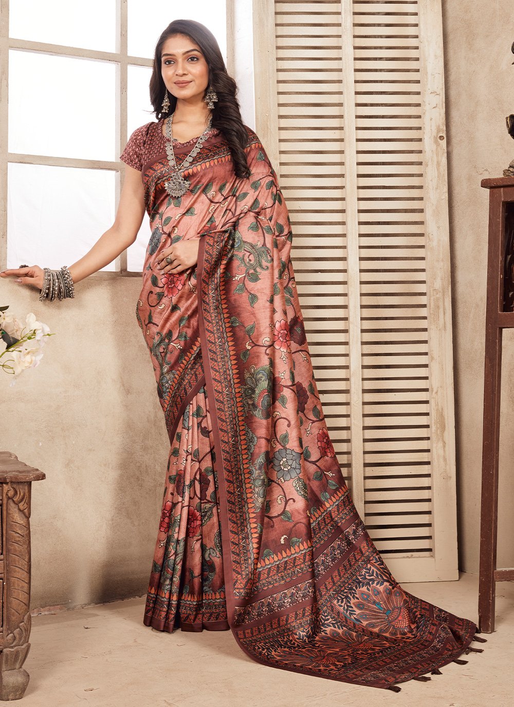 Silk Multi Colour Trendy Saree