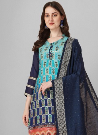 Silk Multi Colour Weaving Readymade Salwar Kameez