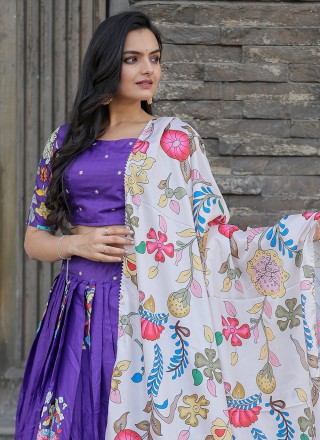 Silk Purple Trendy Lehenga Choli