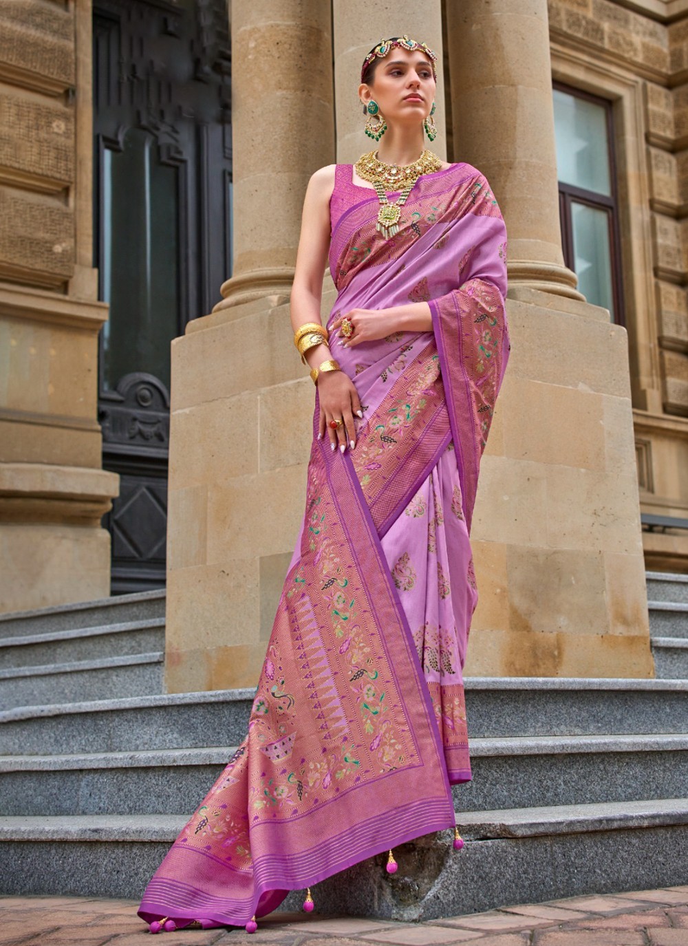 Jacquard Silk Party Trendy Saree | Trendy sarees, Saree, Silk sarees