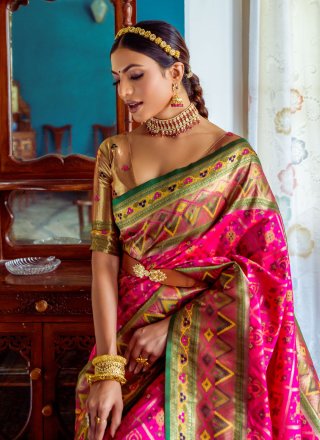 Silk Rani Woven Classic Designer Saree