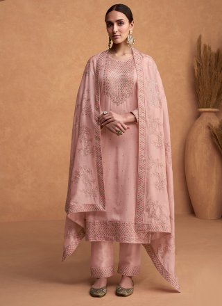 Silk Rose Pink Salwar Kameez