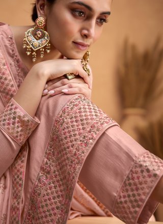 Silk Rose Pink Salwar Kameez