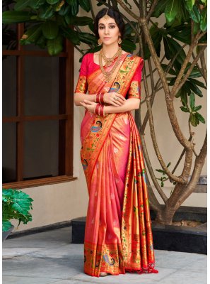Silk Rust Designer Traditional Saree