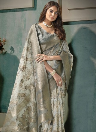 Silk Saree in Grey