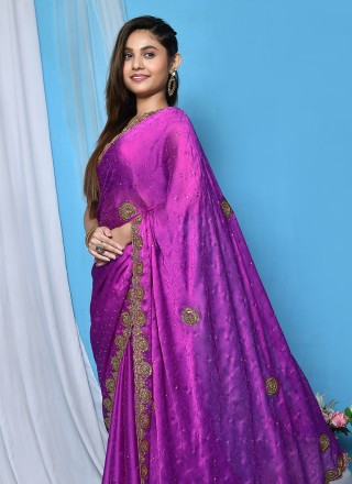 Silk Saree in Magenta