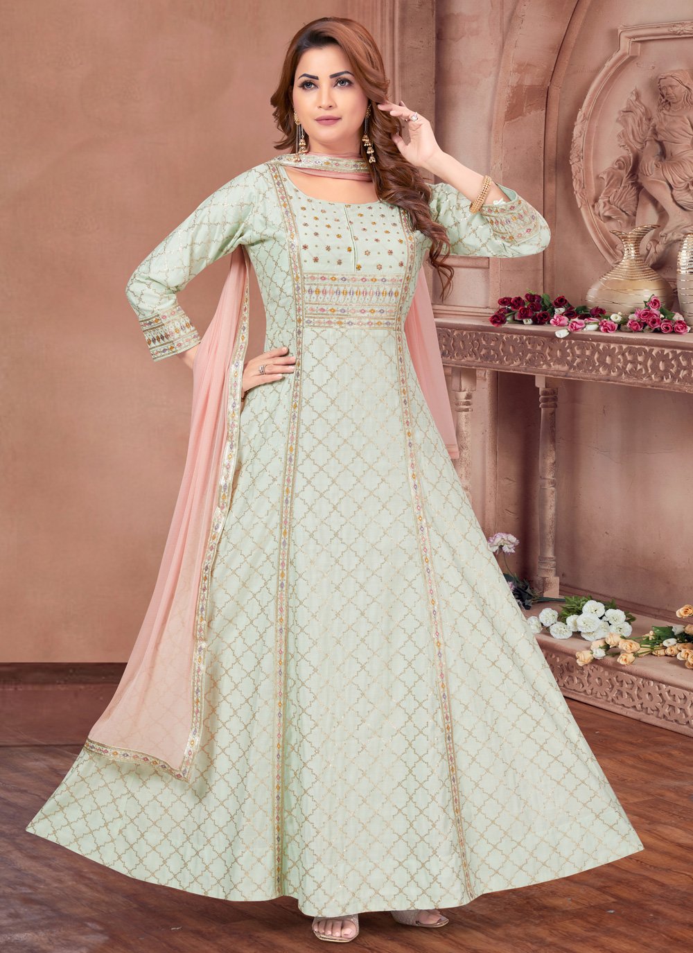 Anarkali hot sale dress readymade