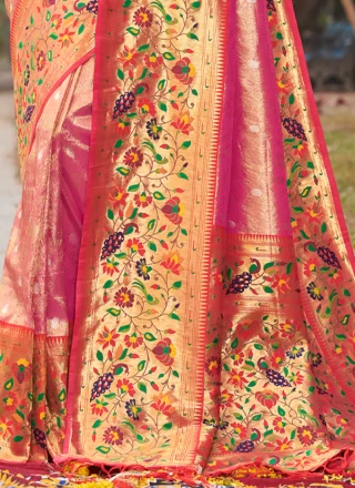 Silk Traditional Designer Saree in Magenta