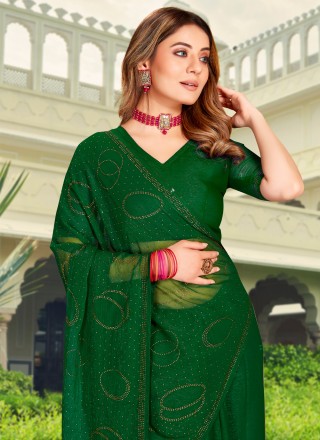 Silk Trendy Saree in Green