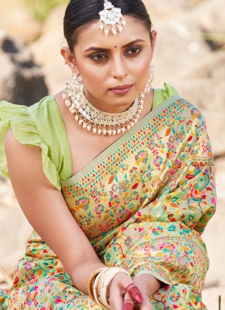 Silk Trendy Saree in Sea Green