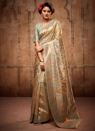 Silk Weaving Gold and Silver Traditional Saree