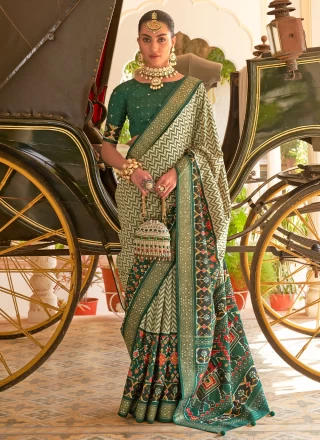 Silk Weaving Green Classic Saree