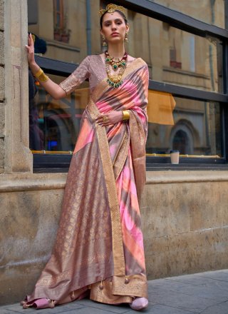 Silk Weaving Pink Saree