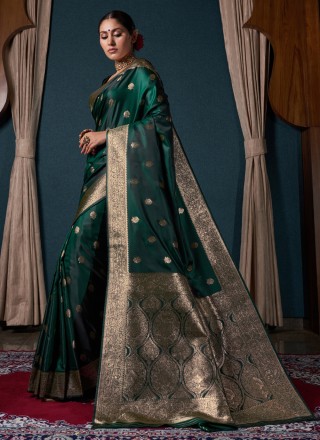 Silk Woven Green Contemporary Saree