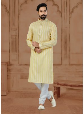 Soft Cotton Kurta in Yellow