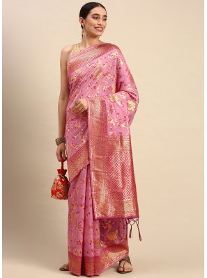 Soft Cotton Pink Trendy Saree