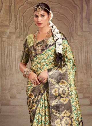 Spellbinding Multi Colour Tussar Silk Classic Saree
