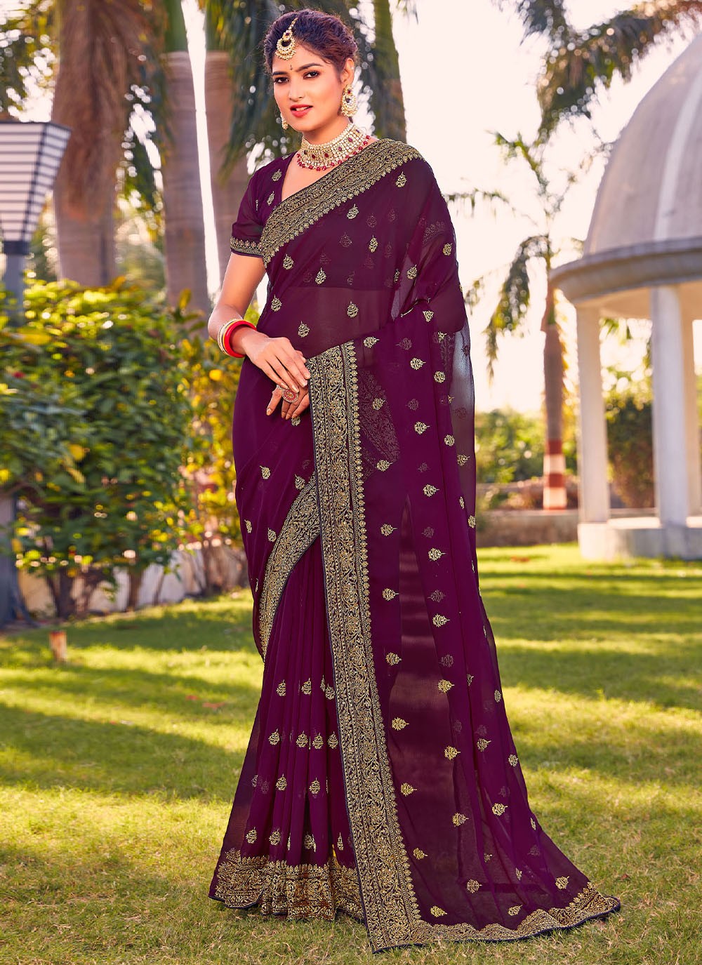 Glittering Mehndi Soft Banarasi Silk Saree With Unequalled B