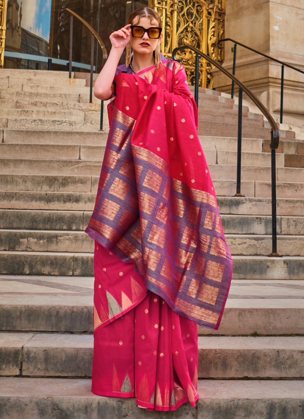 Khadi cotton | Saree styles, Fancy sarees, Simple sarees