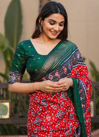 Designer Sari with Patola Print Work