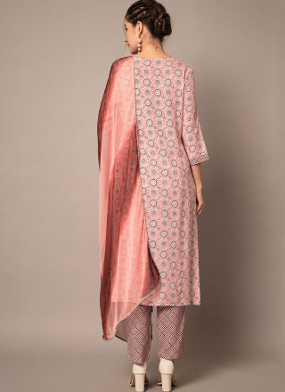 Swanky Pink Rayon Pant Style Suit