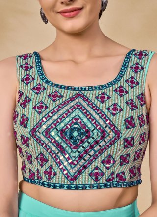 Thread Georgette Palazzo Salwar Kameez in Wine