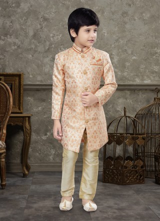 Thread Work Work Banarasi Jacquard Indo Western Sherwani
